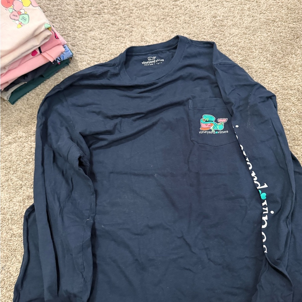 Vineyard Vines Navy Long Sleeve Tee